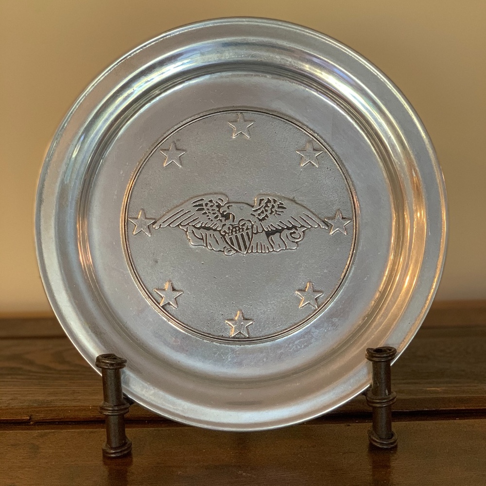 Wilton Eagle and Stars 11" Round Pewter Plate